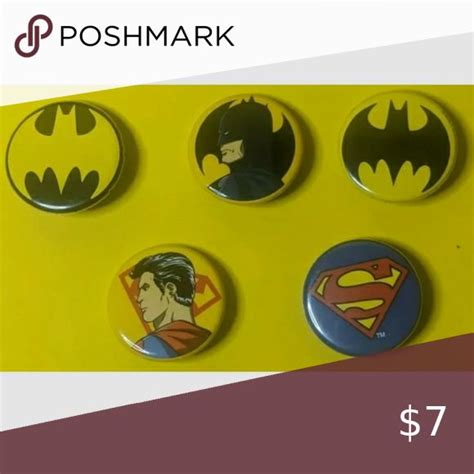 DC COMICS Batman Superman Button Bundle Batman And Superman Dc Comics