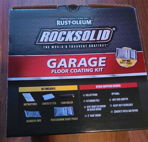 New Rust Oleum Rocksolid Polycuramine Garage Floor Coating Kit Car