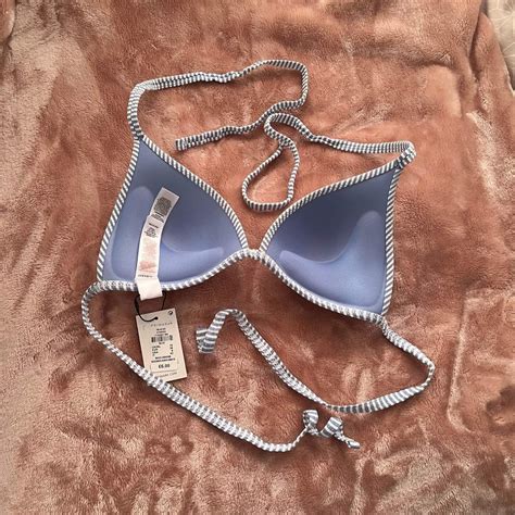 Blue And White Stripe Bikini Top Brand New With Depop