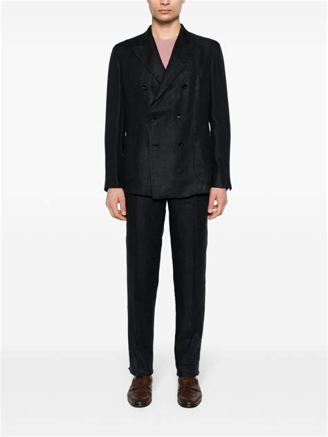 Boglioli Double Breasted Linen Suit Farfetch