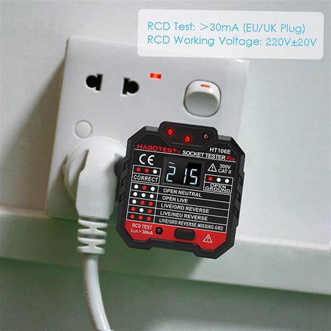 Advanced Rcd Electric Socket Tester Automatic Neutral Live Earth Wire