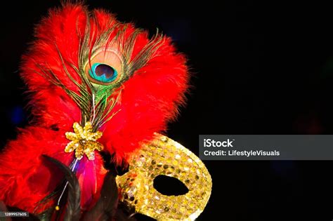 Mardi Gras Rio Carnival Mask And Colorful Decorations Stock Photo - Download Image Now - iStock