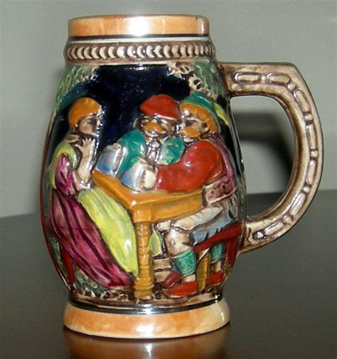 antique ceramic beer mug stein  japan etsy