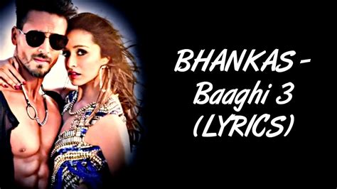 Bhankas Lyrics Baaghi 3 Bappi Lahiri Tiger S Shraddha K Sahilmix Lyrics Youtube