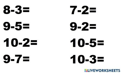 Çıkarma Işlemi Interactive Worksheet For Level1 Live Worksheets