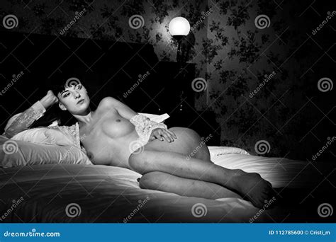 Nude Woman Lying In Bed Stock Photo Image Of Background