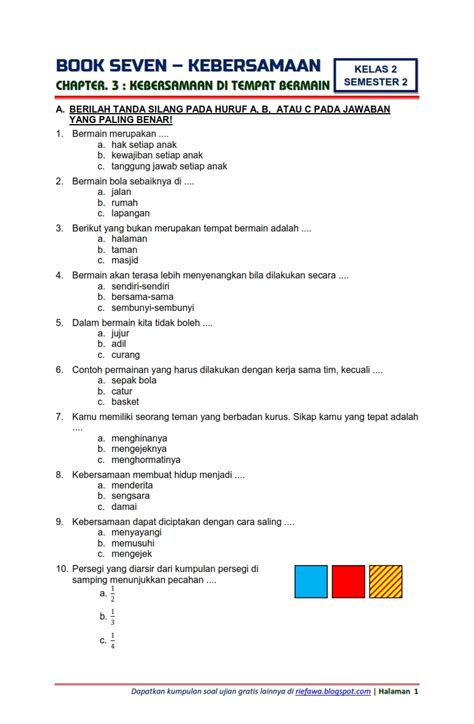 Soal Tematik Kelas 3 Tema 2 Id