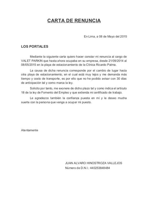 Carta De Renuncia