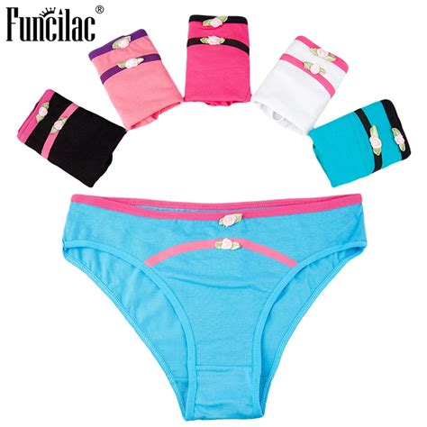 Buy Funcilac Womens Panties Cotton Ladies Briefs Bow Girls Underwear Intimate