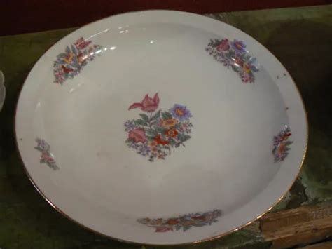 ANCIEN GRAND PLAT Creux Porcelaine De Limoges Fleurs 2 EUR 11 99