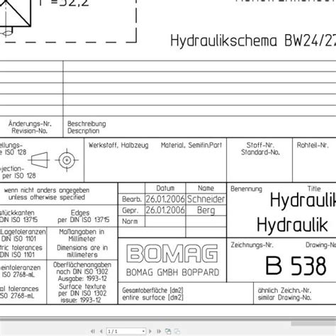 Bomag BW24-27RH Circuit Diagram Drawing-No 53810000 2005 EN DE