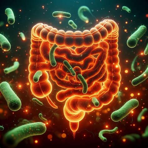 Premium Photo Intestine Model Bacteria Floating