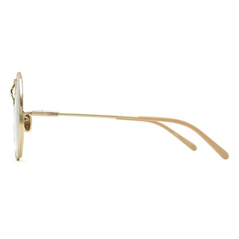 Chloé Elys Sunglasses in Metal Classic Gold Gradient Petroleum Nude Chloé Eyewear Avvenice