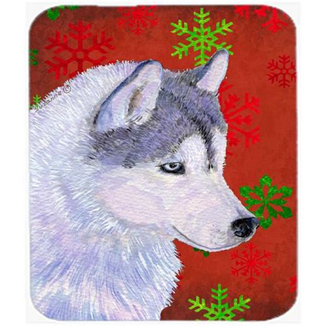 Siberian Husky Red And Green Snowflakes Christmas Mouse Pad Hot Pad Or Trivet Walmart