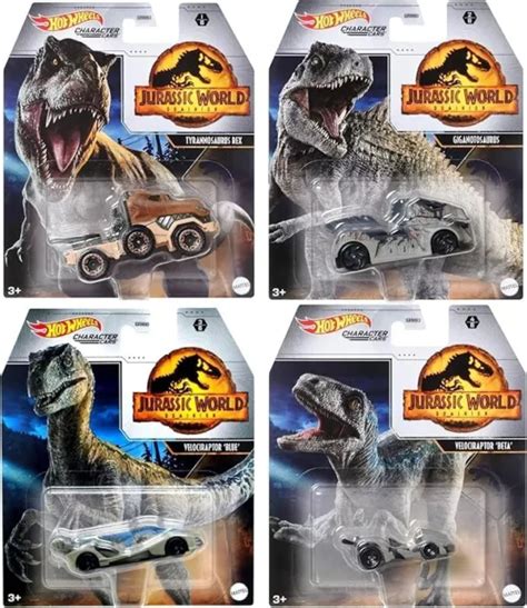 Hot Wheels Jurassic World Cars Bundle Of Velociraptor Blue Beta T Rex Picclick Uk