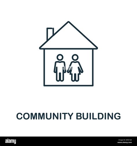 Community Building Outline Icon Thin Line Style From Icons Collection