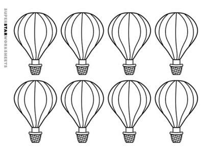 Hot Air Balloon Template Free Printables Superstar Worksheets