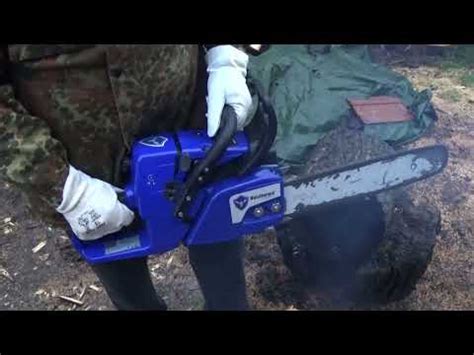 Holzfforma G366 Chainsaw first contact, first start and first cut - YouTube