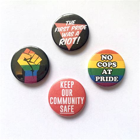4 LGBTQ Pride Badge Set Gay Lesbian Bisexual Transgender Queer Etsy