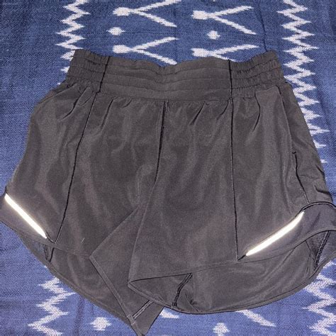 Black Lulu Lemon Hottie Hot Shorts In Seam Size Depop
