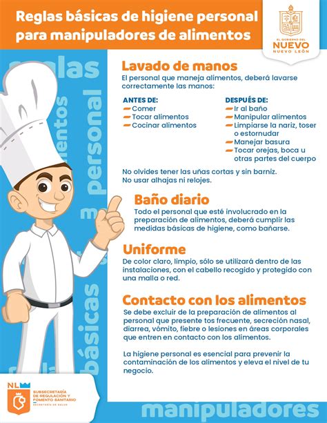 Reglas básicas para el manipulador de alimentos – Subsecretaría de