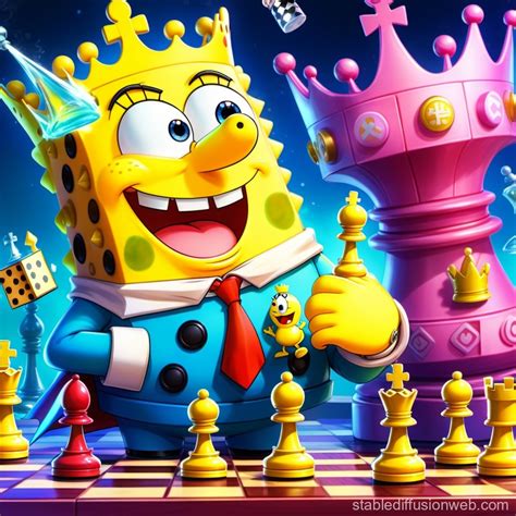 SpongeBob Playing Chess | Stable Diffusion Online