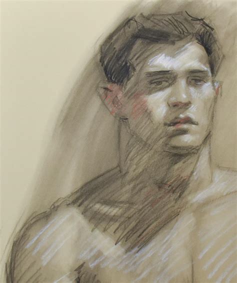 Mark Beard MB 045 Figurative Charcoal Drawing On Paper Of Male Nude Model At 1stDibs