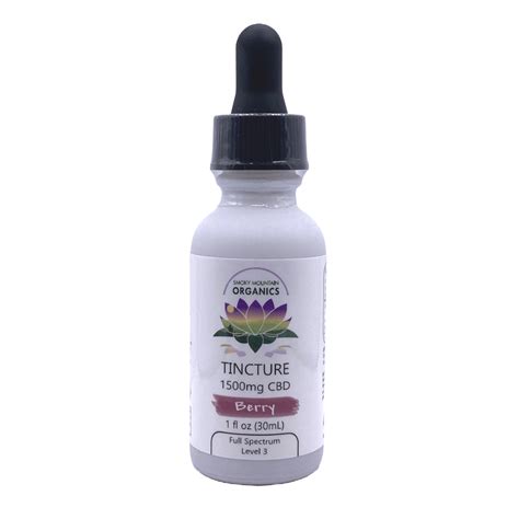 Full Spectrum 1500mg Cbd Tincture Flavors Smoky Mountain Organics