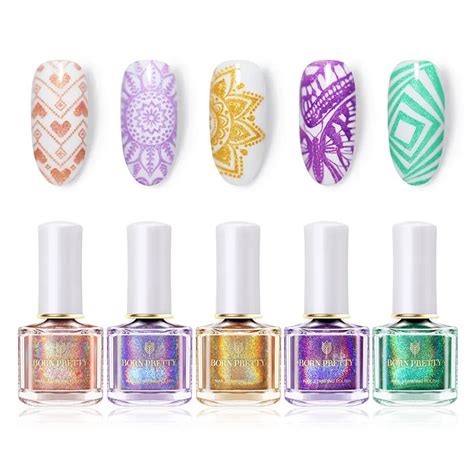 BORN PRETTY Holographic Nail Stamping Polish 6ml Holo Laser Nail Art