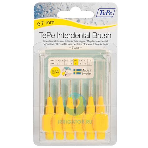 Ершики TePe Interdental Brush 0.7 мм Yellow купить в интернет-магазине ...