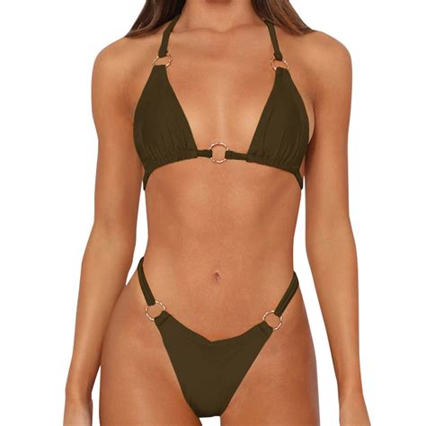 Bikini Set Swimwear Women S String Bikini Sets Two Piece Ring Triangle Swimsuit Thong Bathing