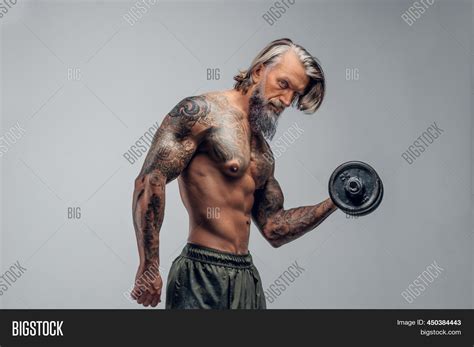 Naked Old Man Lifting Image Photo Free Trial Bigstock