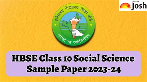 Hbse Class Social Science Sample Paper With Exam Pattern And