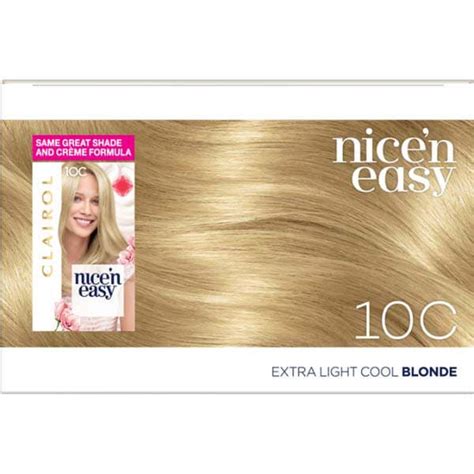Clairol Nice N Easy Hair Dye 10C Extra Light Cool Blonde Hair Superdrug