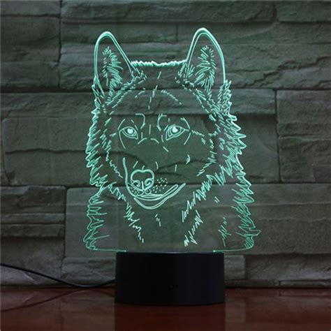 Lampe Loup Tête Alpha 3d And Terre Des Loups