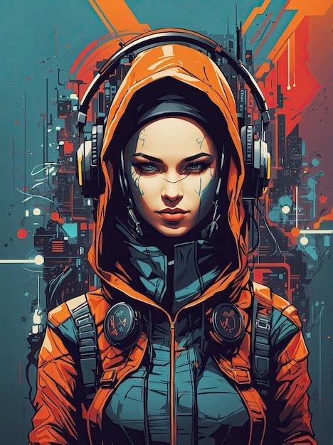 Premium AI Image Cyberpunk Hacker Vector Illustration