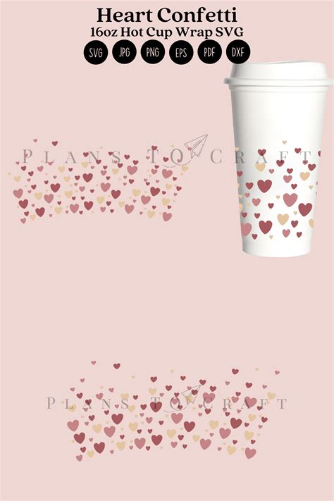 Heart Confetti Starbucks Oz Hot Cup Wrap Svg