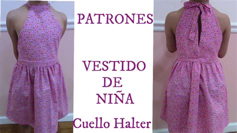 Patrones Faciles Vestido De Ni A Cuello Halter Youtube