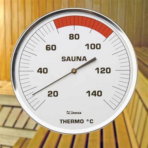 Sauna Thermometer Klassik zum genauen Ablesen der Temperatur.