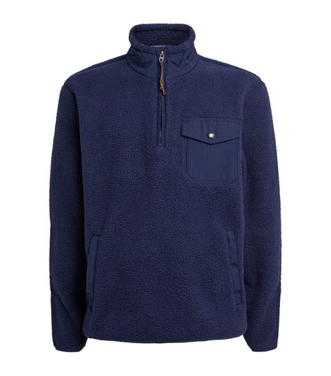 Mens Polo Ralph Lauren Navy Fleece Jacket Harrods Uk