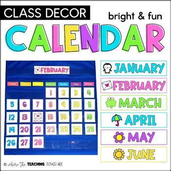 Calendar Set Classroom D Cor By Where The Teaching Things Are Tpt