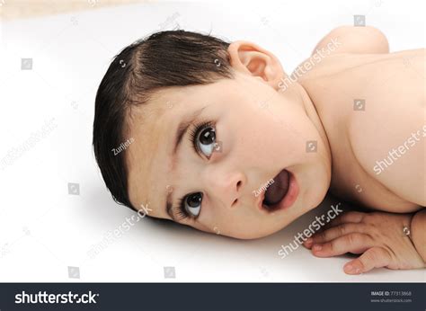 Naked Cute Baby Isolated On White Stock Photo 77313868 Shutterstock