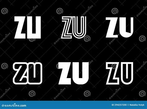 set  letter zu logos stock vector illustration  element