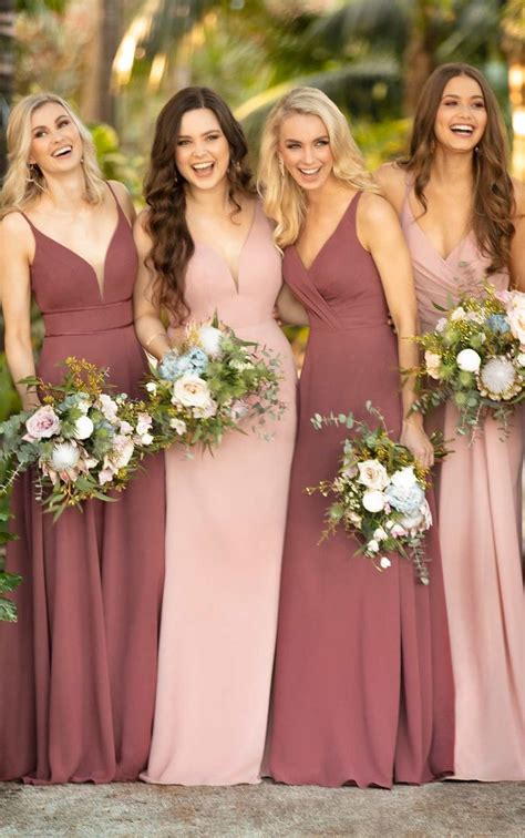 Sangria And Desert Rose Mix And Match Bridesmaids Sangria And Desert