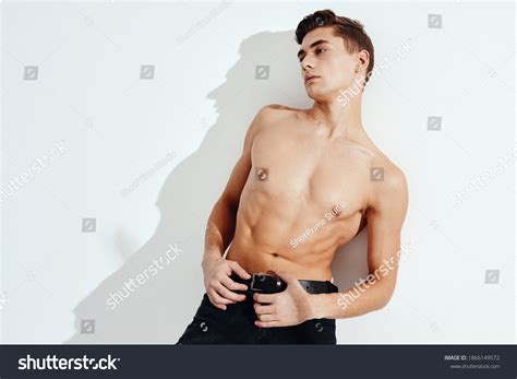 Sexy Guy Naked Torso Black Trousers Stock Photo Shutterstock