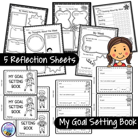 Goal Setting And Self Reflection Editable Posters Booklets Worksheets