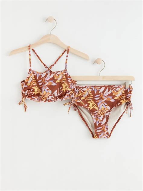 Kupaci Kostim Patterned Bikini With Drawstrings Lindex Online Shop