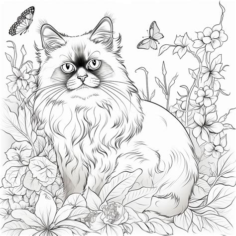 Premium Vector | Himalayan kitten cat