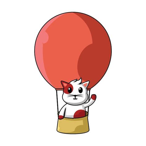 Premium Vector Cute Cute Cartoon Character Mascot Vector Illustration A Cat Is Riding A Hot