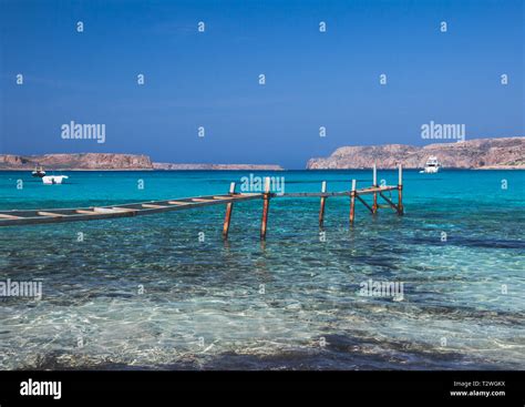 Lagoon balos known as blue lagoon, on the Crete Island, Greece Stock ...
